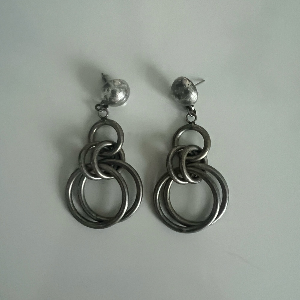 Free People Silver Multi-Hoop Earrings